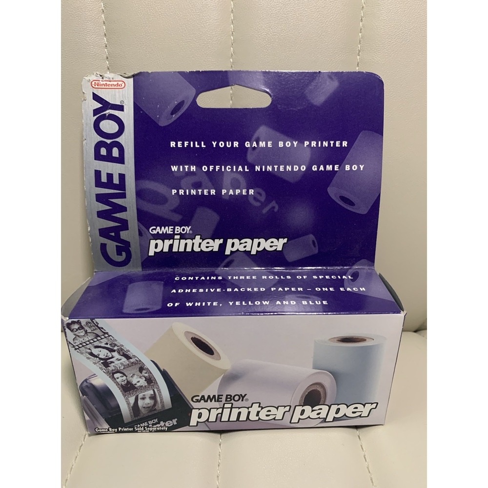 NEW Sealed Game boy Color PRINTER PAPER 3 ROLLS refill carton box by Nintendo